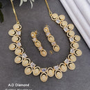 Shrijicreation Gold Plated AD Stone Necklace Set