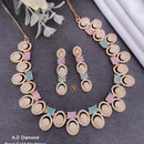 Shrijicreation Rose Gold Plated AD Stone Necklace Set