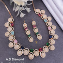 Shrijicreation Rose Gold Plated AD Stone Necklace Set