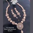 Shrijicreation Rose Gold Plated AD Stone Necklace Set