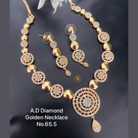 Shrijicreation Gold Plated AD Stone Necklace Set