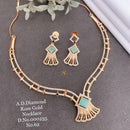 Shrijicreation Rose Gold Plated AD Stone Necklace Set