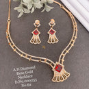Shrijicreation Rose Gold Plated AD Stone Necklace Set