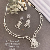 Shrijicreation Silver Plated AD Stone Necklace Set