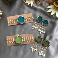 Shrijicreation Gold Plated Handmade Choker Necklace Set