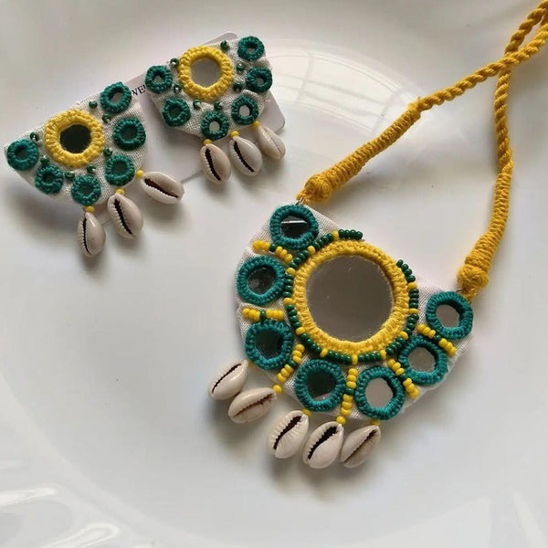 Shrijicreation Handmade Mirror Long Necklace Set