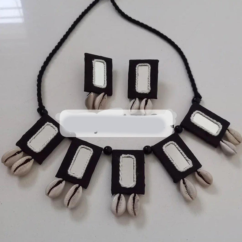 Shrijicreation Mirror And Shell Handmade Necklace Set