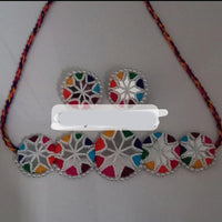 Shrijicreation Mirror And Pearls Handmade Choker Necklace Set