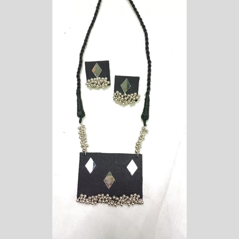 Shrijicreation Oxidised Plated Handmade Ghungroo Mirror Necklace Set