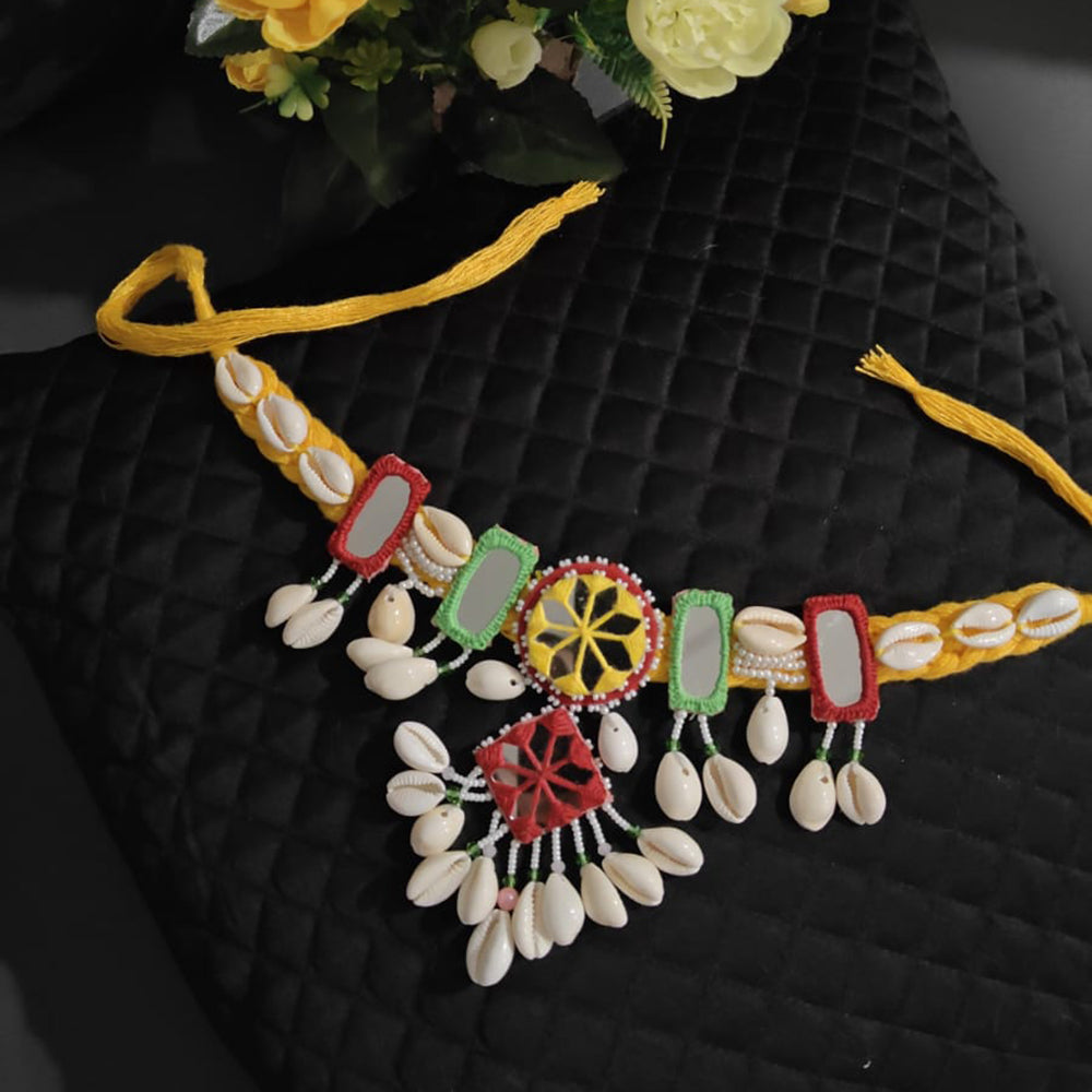 Shrijicreation Designer Mirror And Pearl Shell Necklace Set