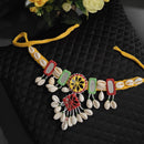 Shrijicreation Designer Mirror And Pearl Shell Necklace Set