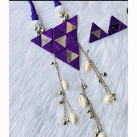 Shrijicreation Vintage Inspired Oxidised Mirror And Ghungroo Shell Necklace Set