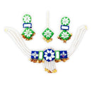 Shrijicreation Mirror Work And Pearl Handcrafted Choker Necklace Set