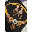 Shrijicreation Mirror Work And Pearl Shell Handcrafted Choker Necklace Set