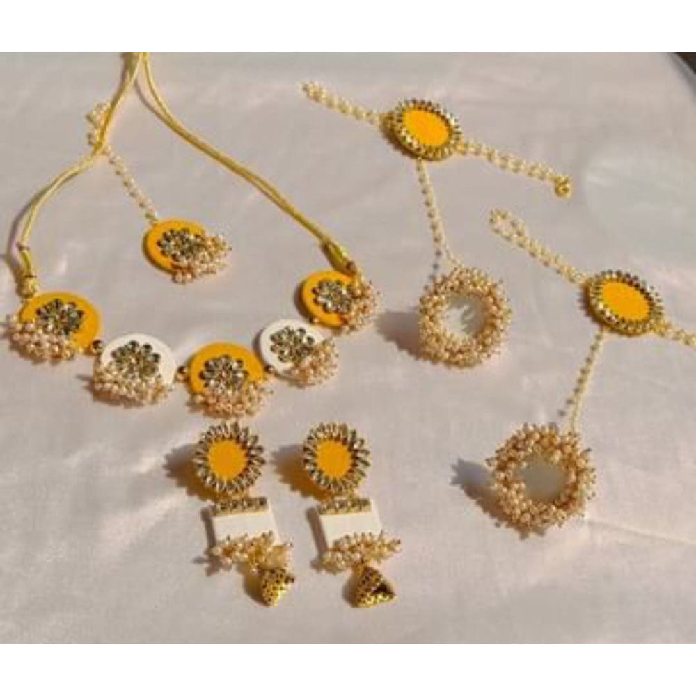 Shrijicreation Heritage-Inspired Kundan Stone And Pearl Combo Set