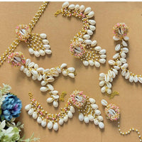 Shrijicreation Shell & Pearl Bridal Jewellery Set – Handmade Coastal Elegance for Haldi & Wedding Functions