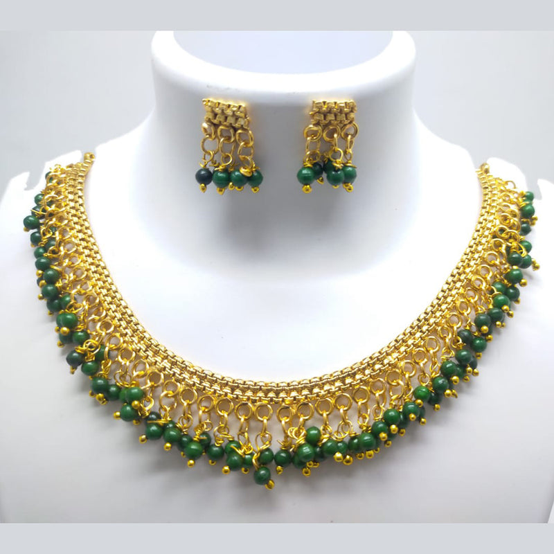 Palak Art Gold Plated Beads Necklace Set