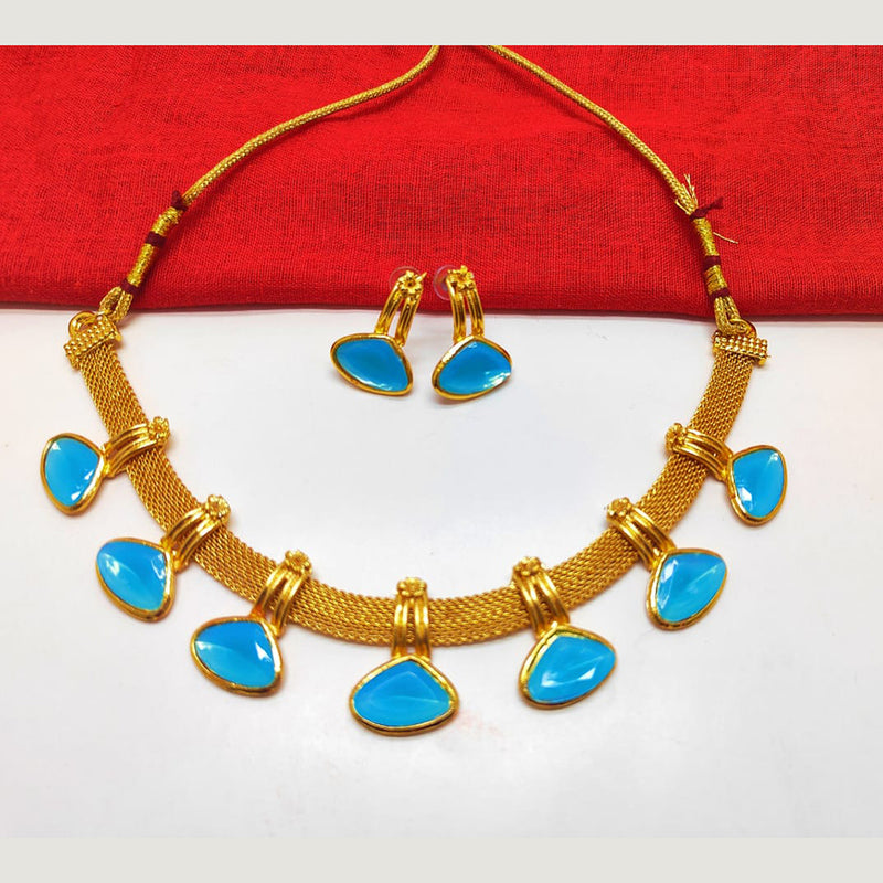 Palak Art Gold Plated Kundan Stone Necklace Set