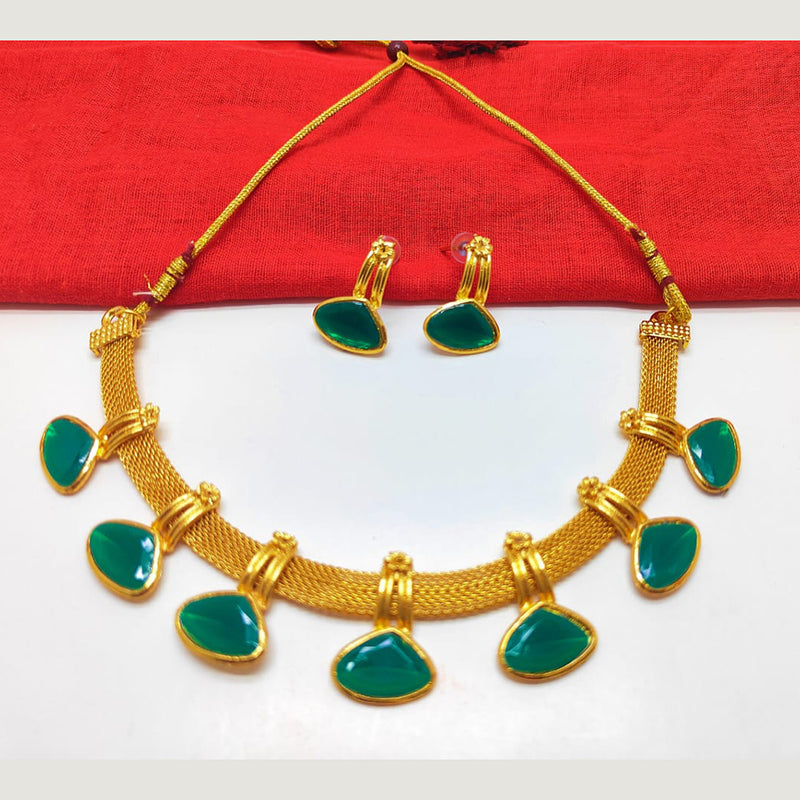 Palak Art Gold Plated Kundan Stone Necklace Set