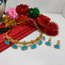 Palak Art Gold Plated Kundan Stone Necklace Set