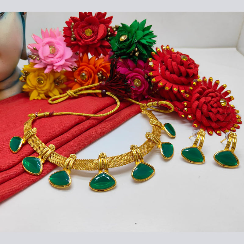 Palak Art Gold Plated Kundan Stone Necklace Set