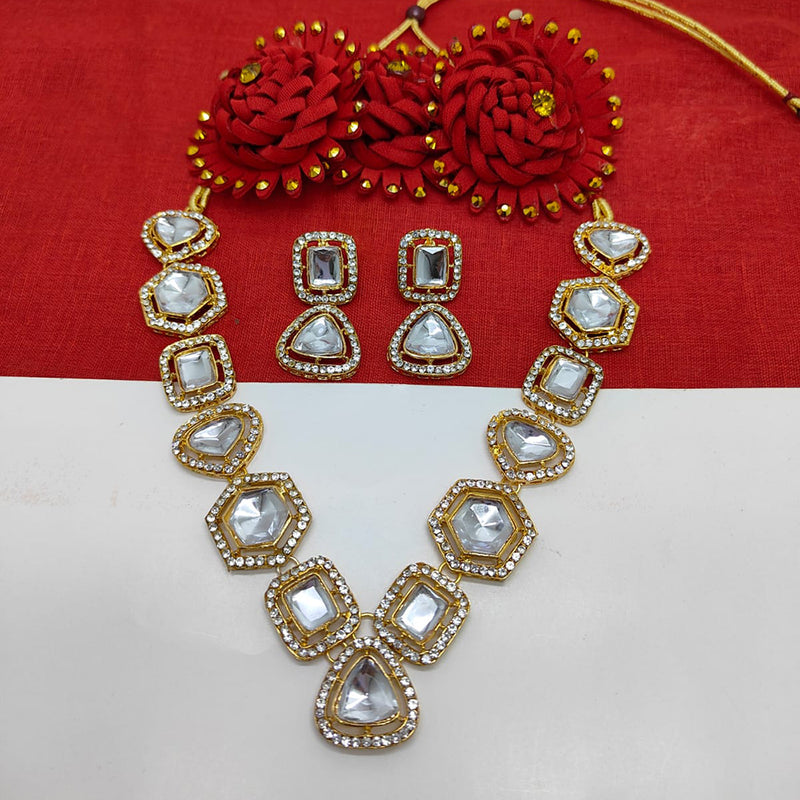 Palak Art Gold Plated Kundan Stone Necklace Set