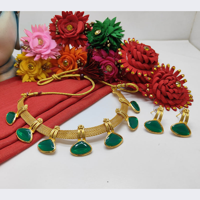 Palak Art Gold Plated Kundan Stone Necklace Set