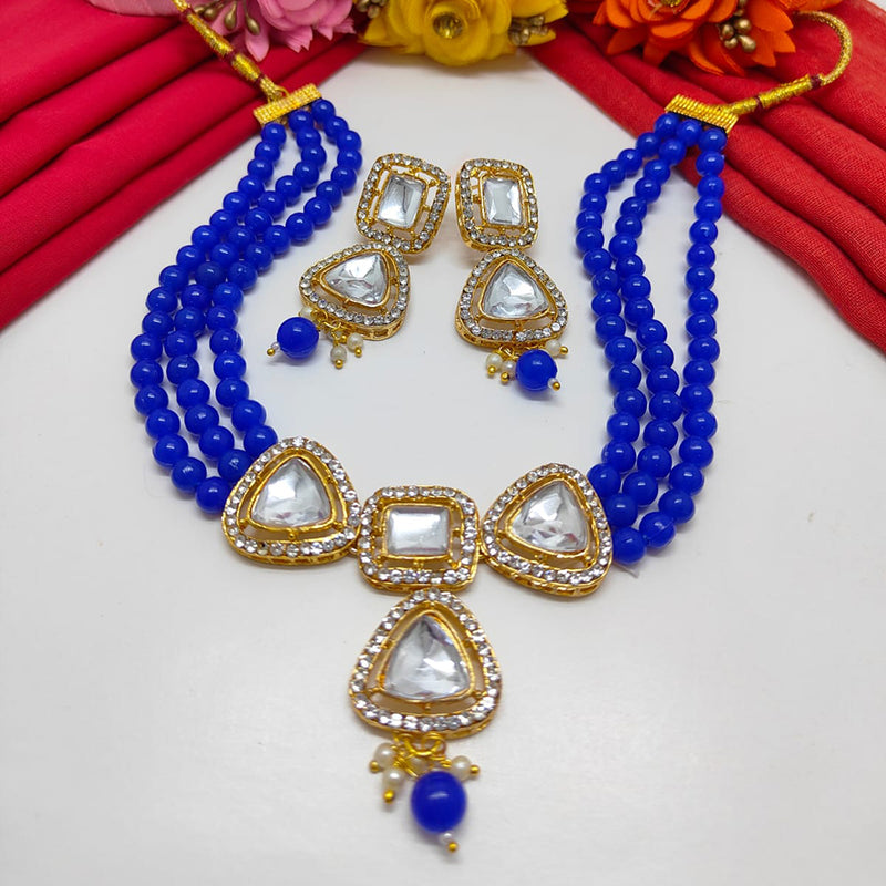 Palak Art Gold Plated Kundan Stone Necklace Set