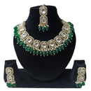 Palak Art Gold Plated Crystal Stone And Beads Necklace Set