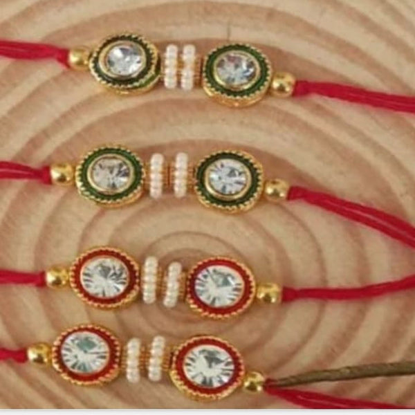 Palak Art Gold Plated Austrian Stone Rakhi ( 1 Piece Only )