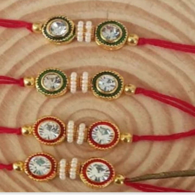 Palak Art Gold Plated Austrian Stone Rakhi ( 1 Piece Only )