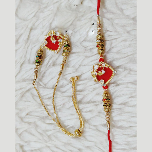 Palak Art Gold Plated Rakhi Combo