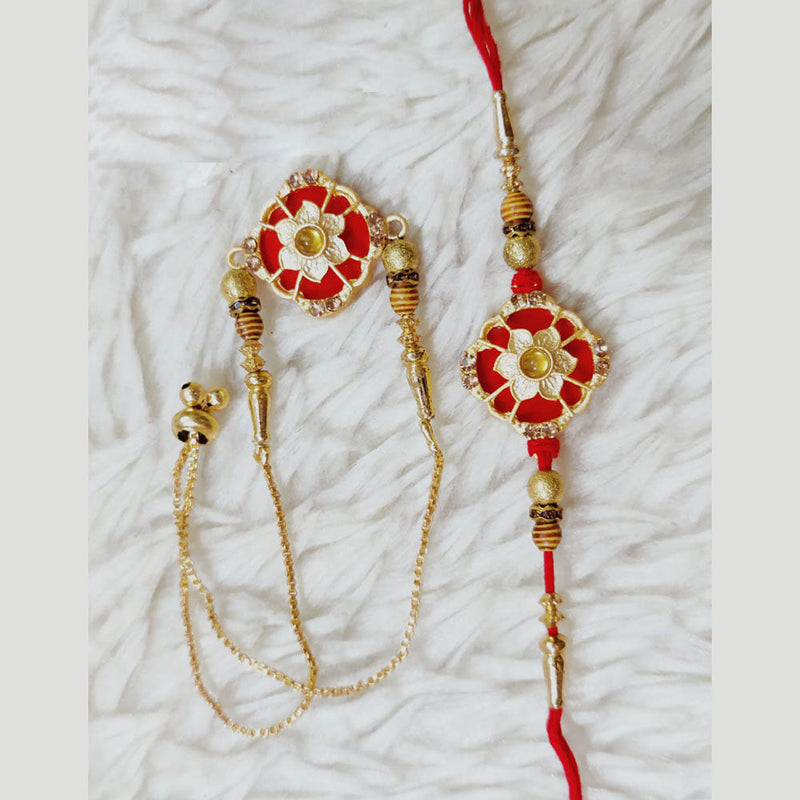 Palak Art Gold Plated Rakhi Combo