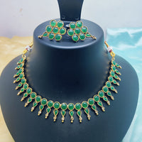 Palak Art Gold Plated Pota Stone Choker Necklace Set