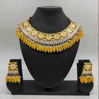 Palak Art Gold Plated Kundan Stone And Meenakari Necklace Set