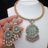 Palak Art Gold Plated Kundan Stone Necklace Set