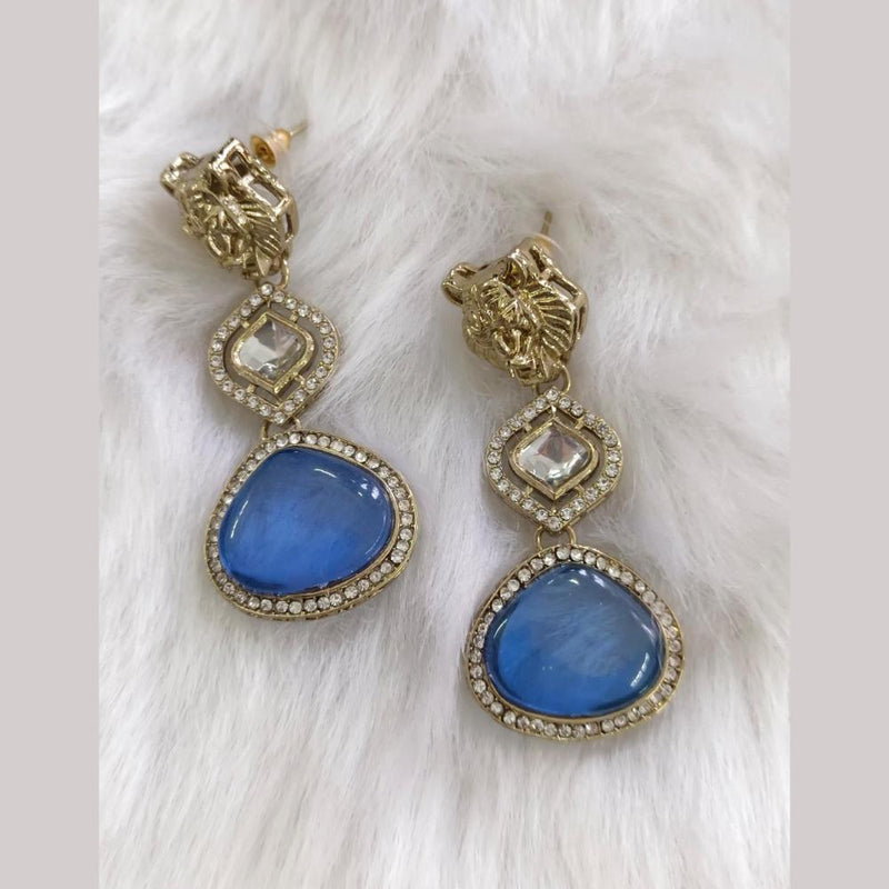 Palak Art Gold Plated Austrian Stone Dangler Earrings