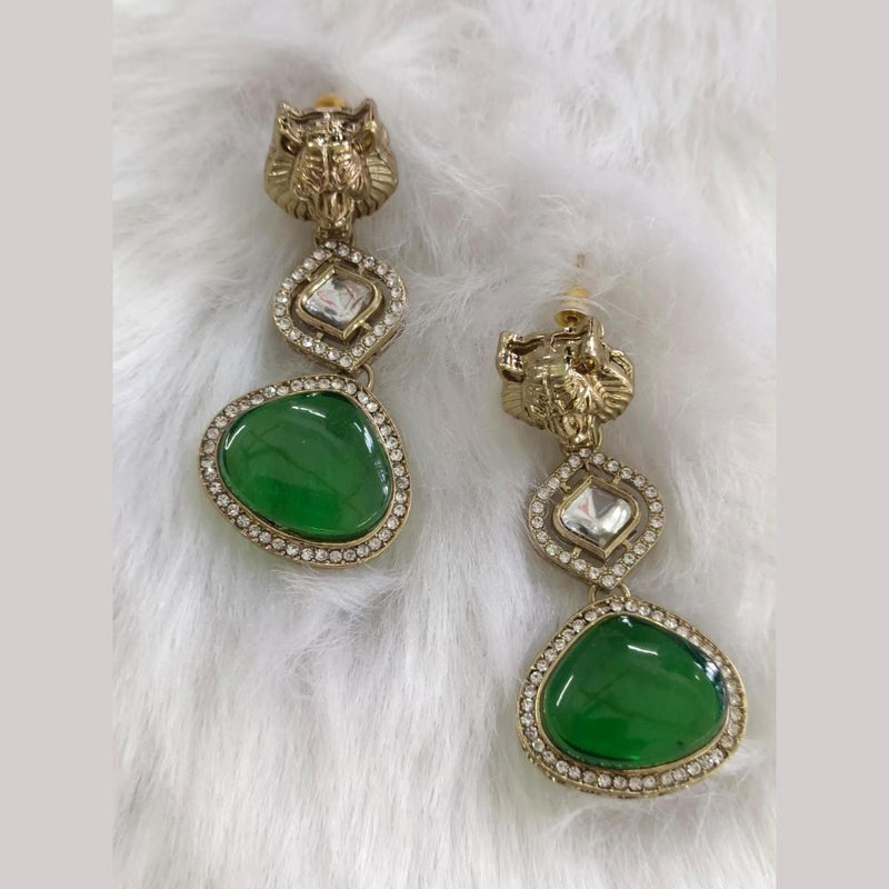 Palak Art Gold Plated Austrian Stone Dangler Earrings