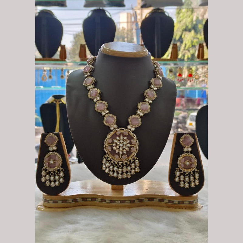 Palak Art Gold Plated  Kundan Stone Necklace Set