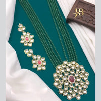 Palak Art Gold Plated Kundan Stone and Pearls Long Necklace Set