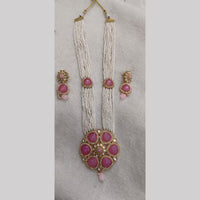 Palak Art  Gold Plated Kundan Stone And Pearl Necklace Set