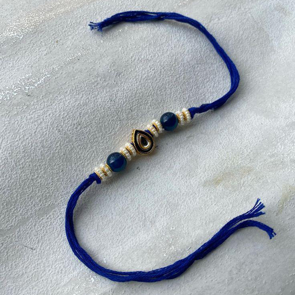 Palak Art Kundan Stone And Beads Rakhi