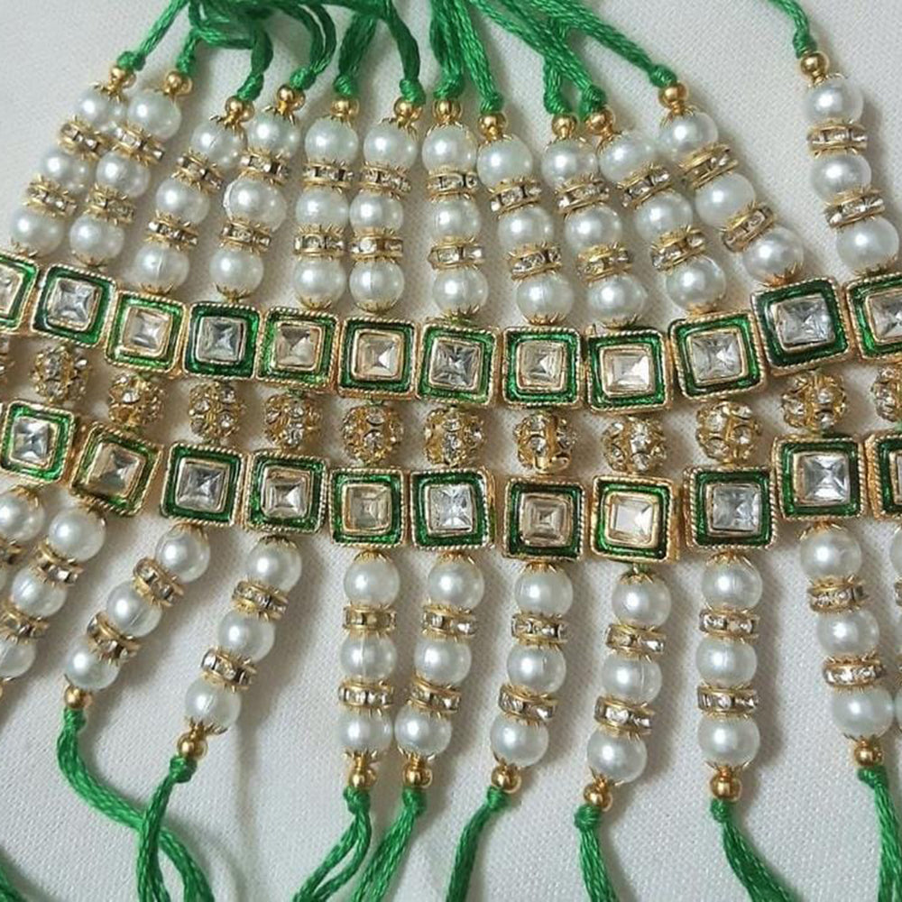 Palak Art Crystal Austrian Stone And Pearl Rakhi