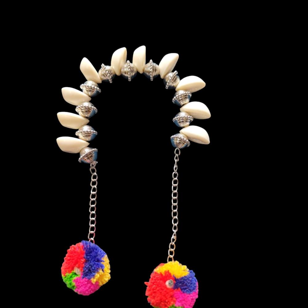 Palak Art Navratri Hand Bangle with Latkan Traditional Navratri Wear