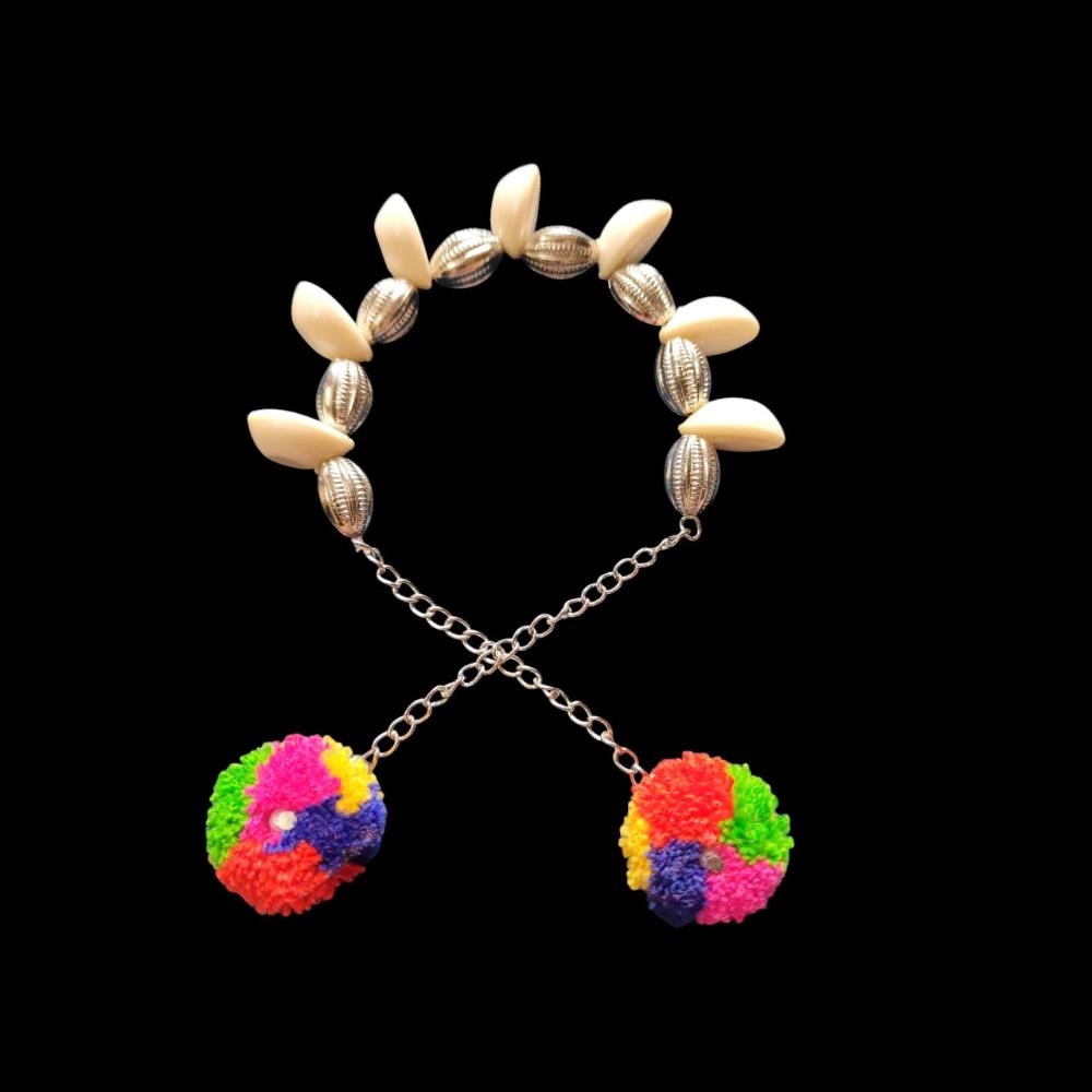 Palak Art Navratri Hand Bangle with Latkan Traditional Navratri Wear