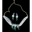 Palak Art Elegant Fusion Pota Stone And Pearl Necklace Set