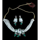 Palak Art Elegant Fusion Pota Stone And Pearl Necklace Set