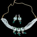 Palak Art Elegant Fusion Pota Stone And Pearl Necklace Set