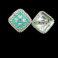 Palak Art Designer Kundan Stone And Meenakari Adjustable Ring