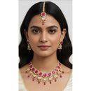 Palak Art Heritage Austrian Stone Pearl And Beads Necklace Set